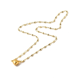 Magnetic Heart Alloy Clasps Necklace for Girl Women, Brass Link Chains Necklace