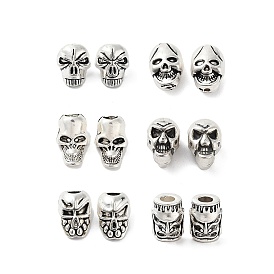 Tibetan Style Alloy Beads, Cadmium Free & Lead Free, Skull