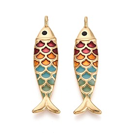 304 подвески из нержавеющей стали и эмали, рыбы прелести, ионное покрытие (ip), реальный 18 k позолоченный