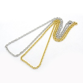 Men's 304 Stainless Steel Cable Chain Necklaces, with Lobster Claw Clasps, 21.7 inch(551mm)
