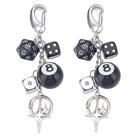 Брелоки из сплава смолы, игральные кости с бильярдом