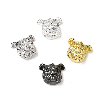 Alloy Puppy Beads, Bulldog Head