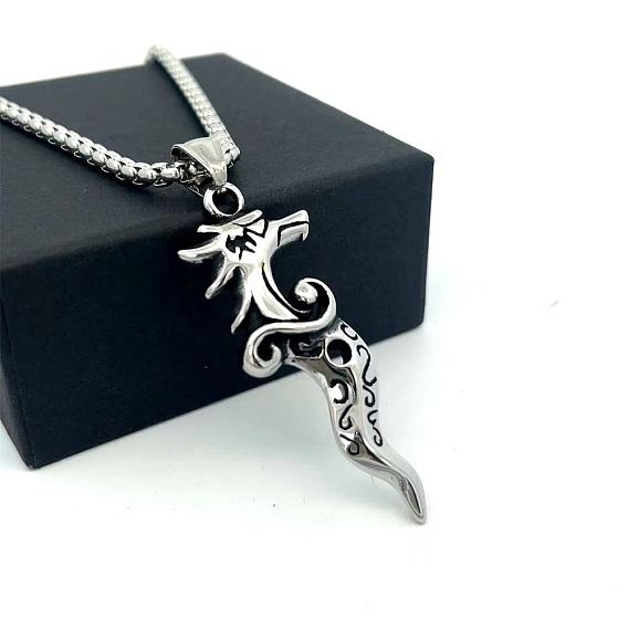 Мода 304 панк-подвеска в виде головы дракона из нержавеющей стали для мужчин, не тускнеет