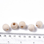 Unfinished Natural Wood European Beads, Lager Hole Beads, Round