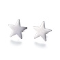 304 Stainless Steel Stud Earrings, Hypoallergenic Earrings, with Ear Nuts/Earring Back, Star