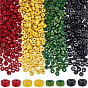 1400piezas 4colores cuentas de madera de arce natural, plano y redondo, sin plomo, teñido