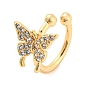 Real 14K Gold Plated Brass with Cubic Zirconia Cuff Earrings, Long-Lasting Plated