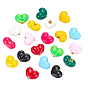 20Pcs 10 Colors Brass Enamel Beads, Heart
