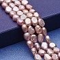 Natural Cultured Freshwater Pearl Beads Strands, Two Sides Polished