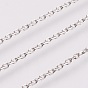 304 Stainless Steel Cable Chains, Diamond Cut Chains, Unwelded, Faceted, with Spool, Oval