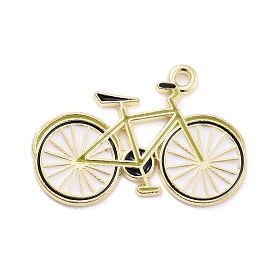 Alloy Enamel Pendants, Cadmium Free & Lead Free, Golden, Bicycle Charm