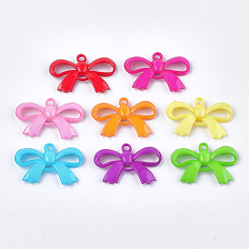 Opaque Solid Color Acrylic Pendants, Bowknot