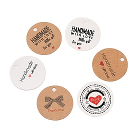 100ПК бумажные подарочные бирки с печатным текстом, круглые
