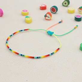 Boho Chic Miyuki Beaded Rainbow Bracelet Set for Couples