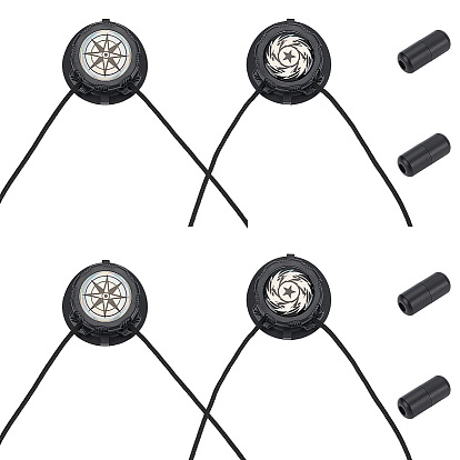 2 коробки 2 стили полиэстеровые шнурки без завязывания с пластиковой кнопкой, украшения для обуви, плоско-круглые