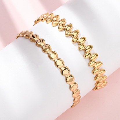 304 женские браслеты с открытыми манжетами из нержавеющей стали, золотые