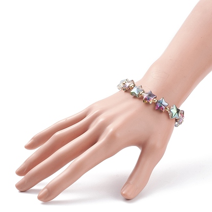 Glass Star Beaded Stretch Bracelet for Women