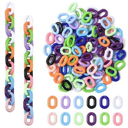 360 шт 12 цвета акриловые соединительные кольца, разъемы для быстрой связи, для изготовления ювелирных цепочек, овальные