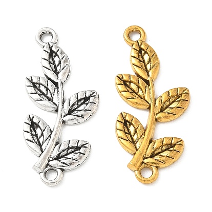 Tibetan Style Alloy Connector Charms, Leaf Branch Links