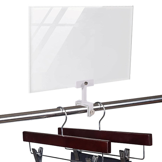 Прямоугольный акриловый держатель для бирки, ценники с пластиковыми зажимами, розничные поставки