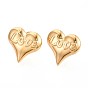 304 из нержавеющей стали серьги, ионное покрытие (ip), сердце любовью