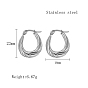 Stainless Steel Hoop Earrings for Women, Twist/Snake Earring, Real 18K Gold Plated/Stainless Steel Color