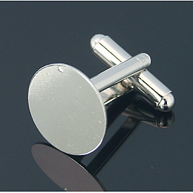 Rack Plating Brass Cuff Button, Cufflink Findings for Apparel Accessories