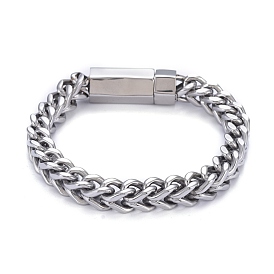 304 Stainless Steel Wheat Chain Bracelets, with Bayonet Clasps