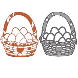 Easter Basket of Eggs Carbon Steel Cutting Dies Stencils, for DIY Scrapbooking, Photo Album, Decorative Embossing Paper Card
