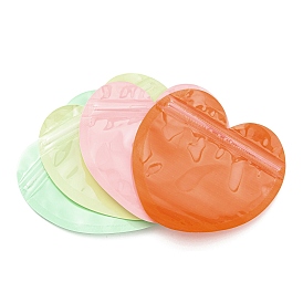 Emballages en plastique en forme de coeur sacs à fermeture éclair yinyang, pochettes supérieures auto-scellantes