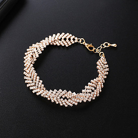 Sparkling Cross Wrap Handmade Bracelet for Women - B305