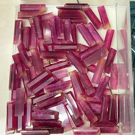 Cabochons de jade naturel teints, rectangle facettes