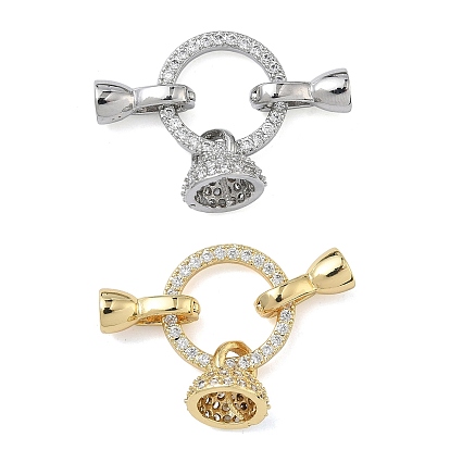 Кольцо латунное микропаве прозрачный кубический цирконий застежки-защелки, без кадмия и без свинца, долговечный, стойки покрытие