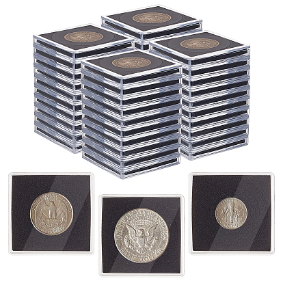 Пластиковый ящик для хранения монет, с губкой ЭВА внутри, квадратный