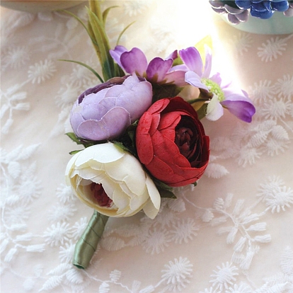 Tête de fleur de rose artificielle en soie, pour la fête, mariage, décoration de scène