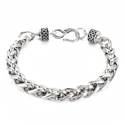 Alloy Wheat Chain Bracelet with Column for Men Women