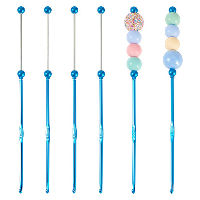 4шт. самодельные крючки для вязания из сплава с бусинами