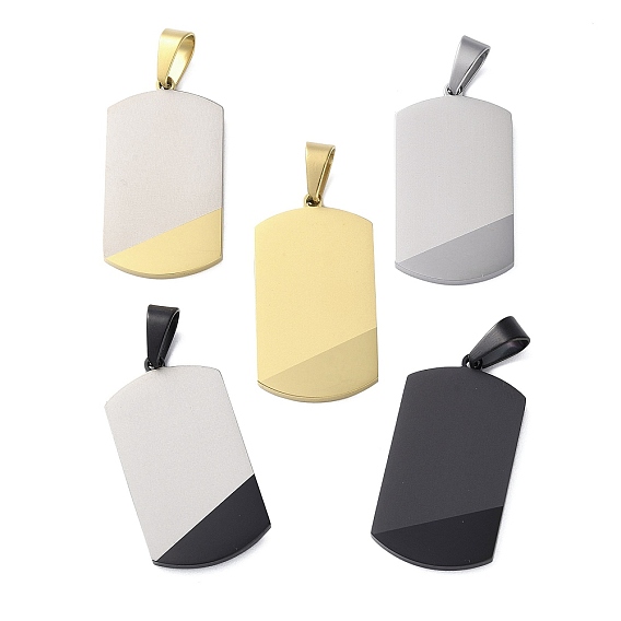 304 подвески из нержавеющей стали, прямоугольный шарм, вакуумное покрытие pvd, матовые