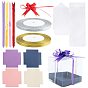 Сделай сам подарочная коробка, с пластиковой коробкой из ПВХ, держатель для бумаги, блестящая металлическая лента, эластичная упаковка ленточных бантов