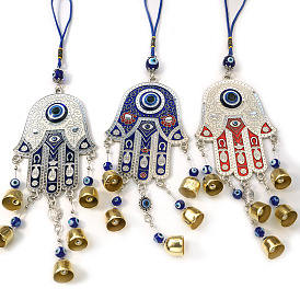 Fatima's Hand Wind Chime Ornament Retro Blue Eye Ornament Pendant Devil's Eye Wall Decoration