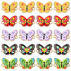 50 шт. 5 подвески из алюминиевого сплава с цветной печатью, ссылки бабочки, золотой свет