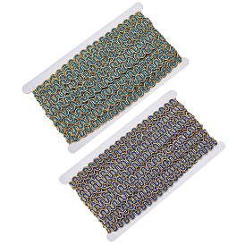 2 пучки 2 цветная полиэстеровая волнистая кружевная лента, для аксессуаров для одежды