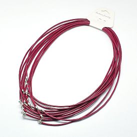 Вощеной шнуры хлопка, для ожерелья делает, с 925 фурнитурой из стерлингового серебра и застежками с пружинными кольцами