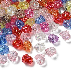 Уф-покрытие прозрачные акриловые бусины, радужный, цветок