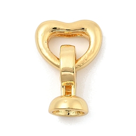 Brass Fold Over Clasps, Heart