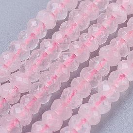 Природного кварца нитей бисера, граненые, рондель