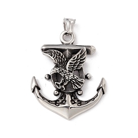 304 Stainless Steel Pendant, Boat Anchor with Eagle