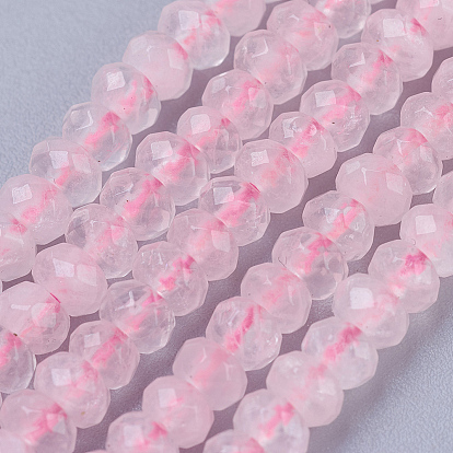 Природного кварца нитей бисера, граненые, рондель