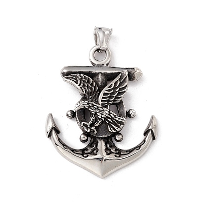304 Edelstahl Anhänger, Bootsanker mit Adler
