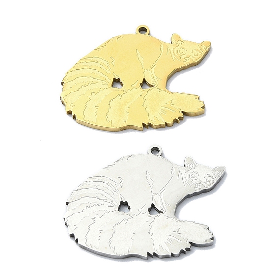 201 подвески из нержавеющей стали, лазерная резка, очарование енота